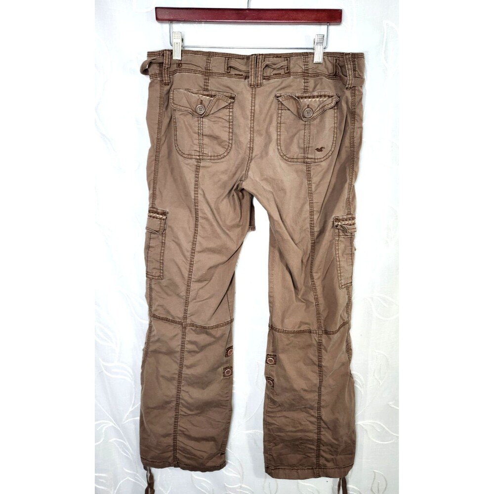 Hollister Baggy Camo Cargo Pants Large Adjustable Rise Y2K Grunge Utility Style - Picture 10 of 13